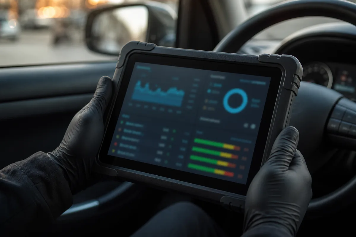 Ecran d&rsquo;un appareil de diagnostic affichant des paramètres moteur en direct